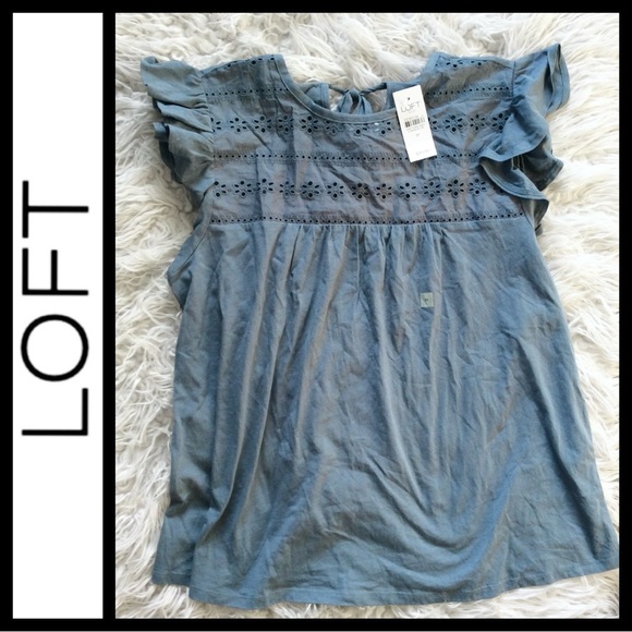 LOFT Tops - NWT Ann Taylor Loft Flutter Sleeve Babydoll Top